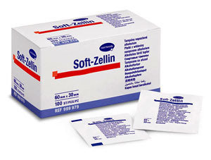 Soft-Zellin, Спиртовые салфетки для инъекций, 60 х 30 мм, 100 шт. Спиртовые салфетки из нетканого материала, пропитанные 0,4 мл изопропилового 70% спирта. Для очистки кожи при инъекциях. Стерильно, упакованны в индивидуальную упаковку