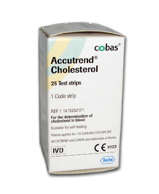 Тест-полоски Аккутренд Холестерин (Accutrend Cholesterol), 25 штук Roche / Accu-Chek Тест-полоски Аккутренд Холестерин (Accutrend Cholesterol) предназначены для определения холестерина в крови.