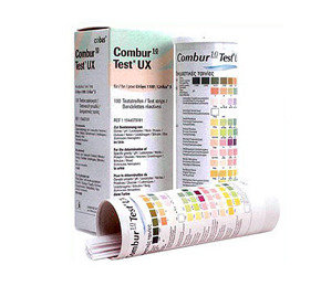 Тест-полоски Combur 10-Test UX 100 штук (Комбур 10)   Тест-полоски предназначены для визуального и 
приборного анализа мочи по 10 параметрам: определения относительной 
плотности, рН, белка, глюкозы, кетоновых тел, уробилиногена, билирубина,
 лейкоцитов, нитрита, крови (эритроциты, гемоглобин) в моче.