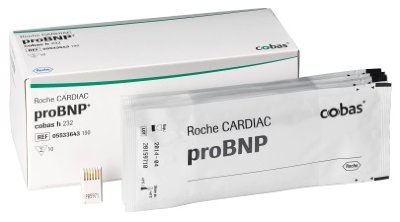 Roche CARDIAC pro BNP / Набор тест-полосок для определения концентрации pro BNP  Roche CARDIAC pro BNP / Набор тест-полосок для определения концентрации pro BNP,
Количественный иммунологический тест для определения NT-proBNP в гепаринизированной венозной крови  с использованием системы cobas h 232 от Roche